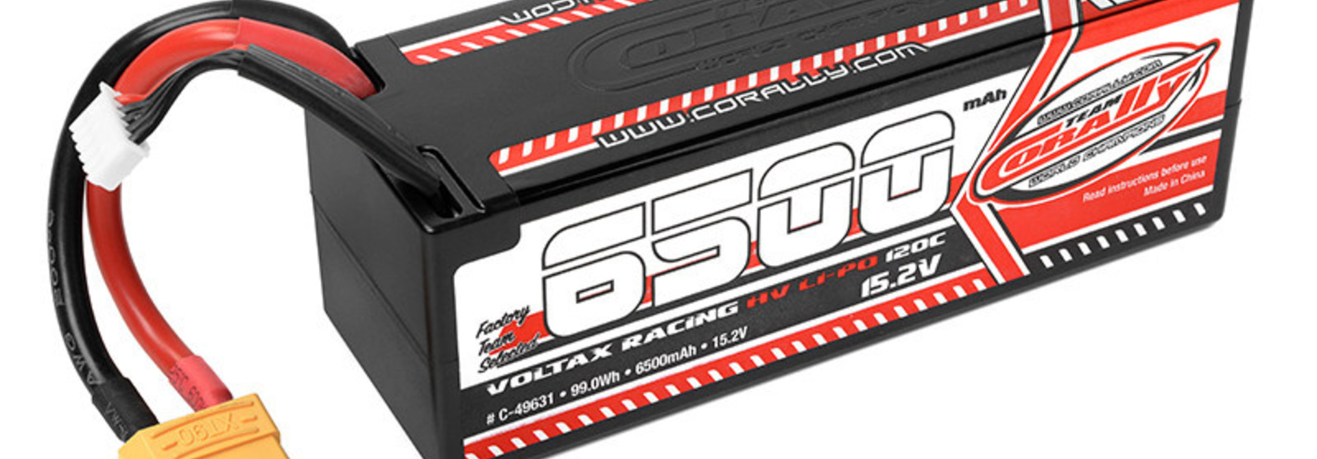 Team Corally - Voltax 120C LiPo HV Battery - 6500 mAh - 15.2V - Stick 4S - Hard Wire - XT90