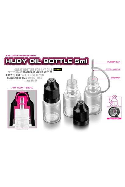 HUDY OIL BOTTLE. NOSE. STEEL NEEDLE & SAFETY LOCK - 5ML (3)
