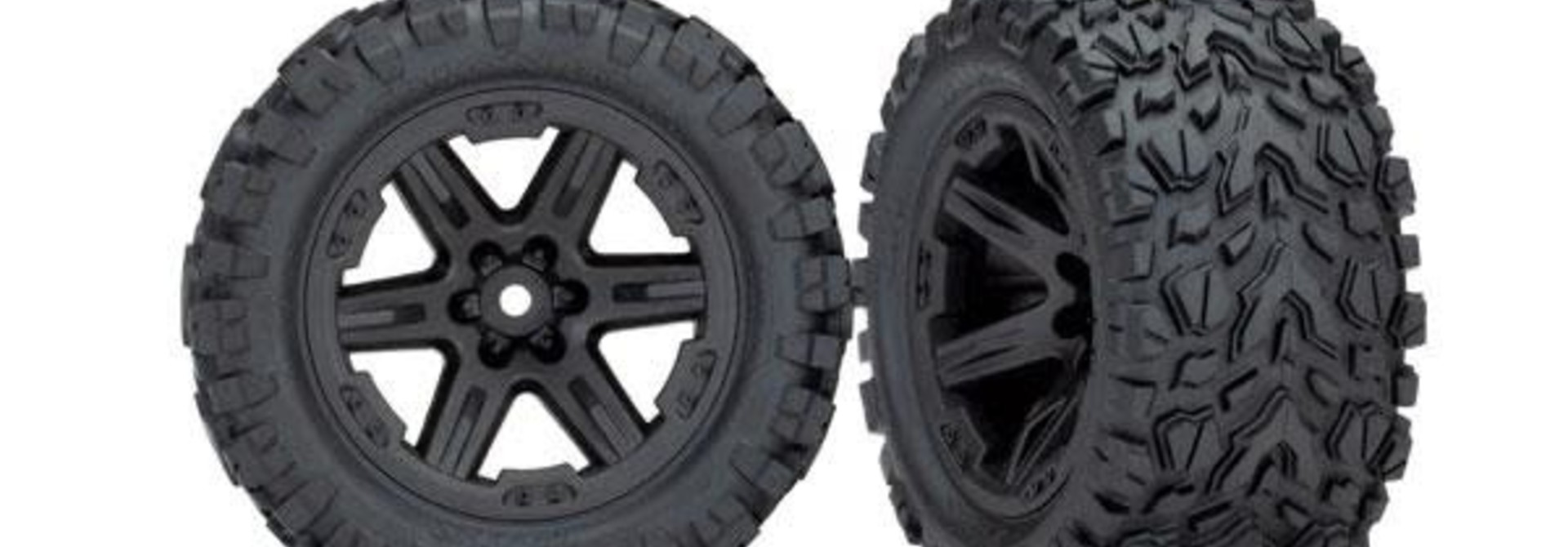 Tires & wheels, assembled, glued (2.8') (RXT black wheels, Talon Extreme tires, foam inserts) (4WD electric front/rear, 2WD electric front only) (2) (TSM rated)