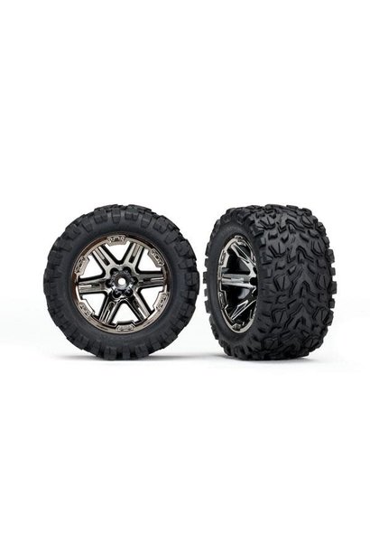 Tires & wheels, assembled, glued (2.8') (RXT black chrome wheels, Talon Extreme tires, foam inserts) (4WD electric front/rear, 2WD electric front only) (2) (TSM rated)