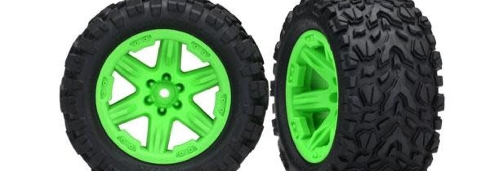 Tires & wheels, assembled, glued (2.8') (RXT green wheels, Talon Extreme tires, foam inserts) (2WD electric rear) (2) (TSM rated)