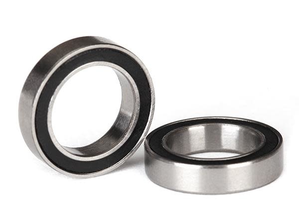 Ball bearings, black rubber sealed (12x18x4mm) (2), TRX5120A-2