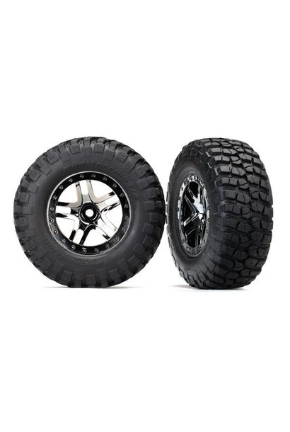 Tires & wheels, assembled, glued (SCT Split-Spoke black chrome beadlock style wh