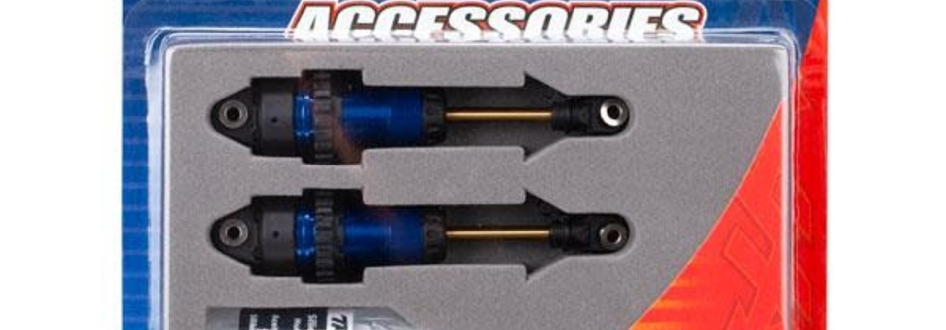 Shocks, GTR long blue-anodized, PTFE-coated bodies with TiN shafts (fully assemb