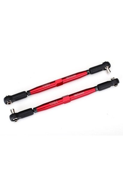 Toe links, X-Maxx (TUBES red-anodized, 7075-T6 aluminum, stronger than titanium)