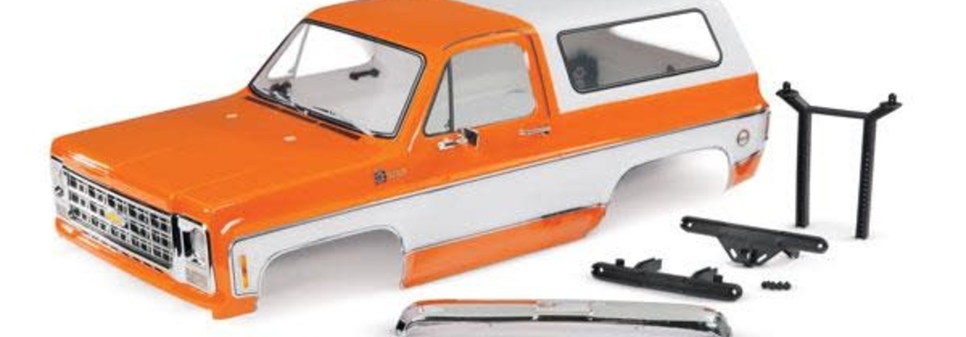 BODY, CHEVROLET BLAZER (1979), COMPLETE (ORANGE) (INCLUDES GRILLE, SIDE MIRRORS, DOOR HANDLES, WINDSHIELD WIPERS, FRONT & REAR BUMPERS, DECALS)