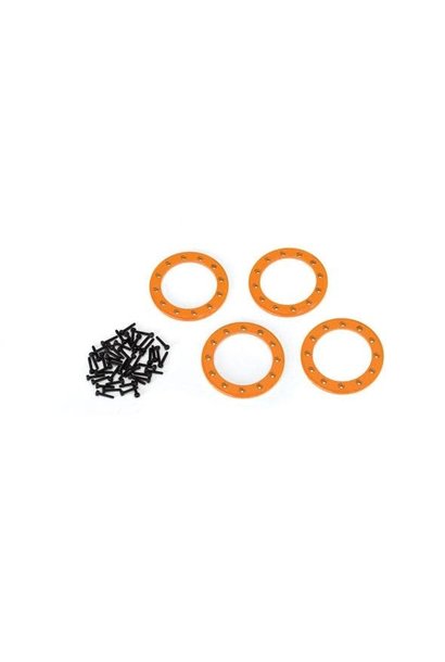 Beadlock rings, orange (1.9') (aluminum) (4)/ 2x10 CS (48)