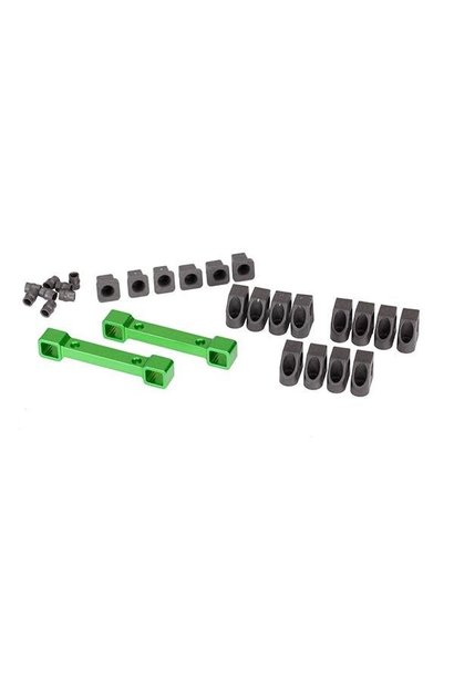 Mounts, suspension arms, aluminum (green-anodized) (front &, #TRX8334G