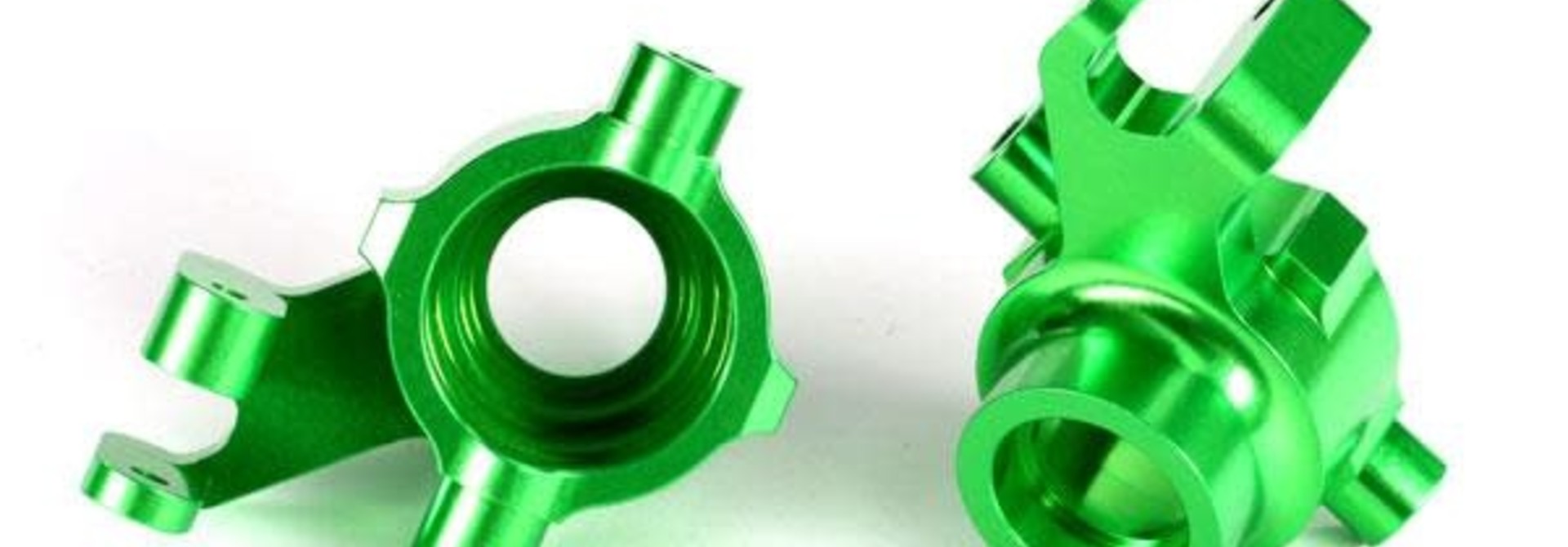 Steering blocks, 6061-T6 aluminum (green-anodized), left & right