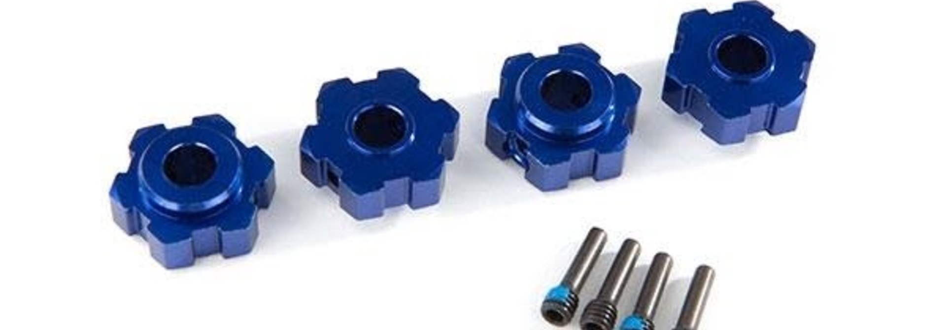 Wheel hubs, hex, aluminum (blue-anodized) (4)/ 4x13mm screw pins (4)