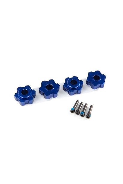 Wheel hubs, hex, aluminum (blue-anodized) (4)/ 4x13mm screw pins (4)