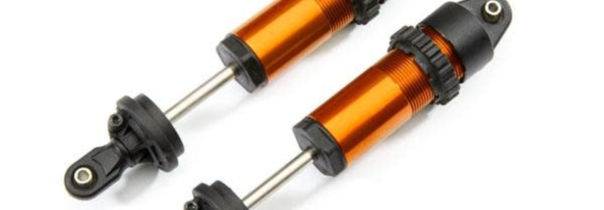 Shocks, GT-Maxx, aluminum (orange-anodized) (fully assembled w/o springs) (2)