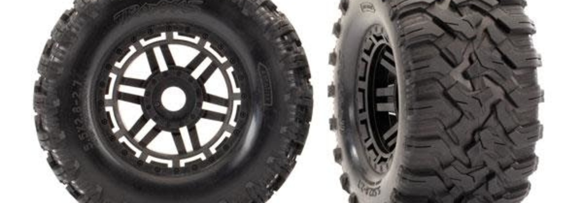 Tires & wheels, assembled, glued (black wheels, Maxx All-Terrain tires, foam ins