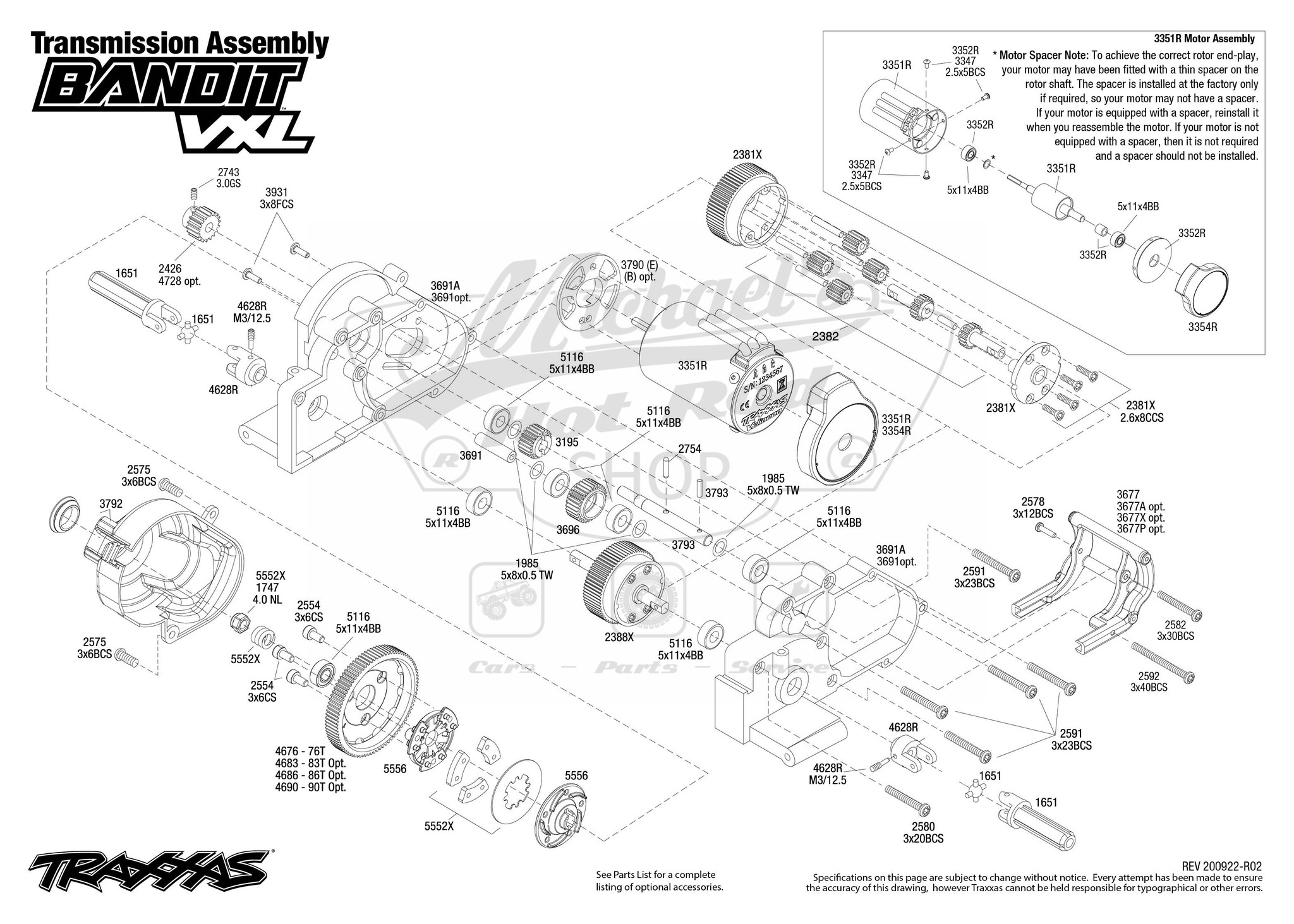 Bandit VXL Transmission Assembly