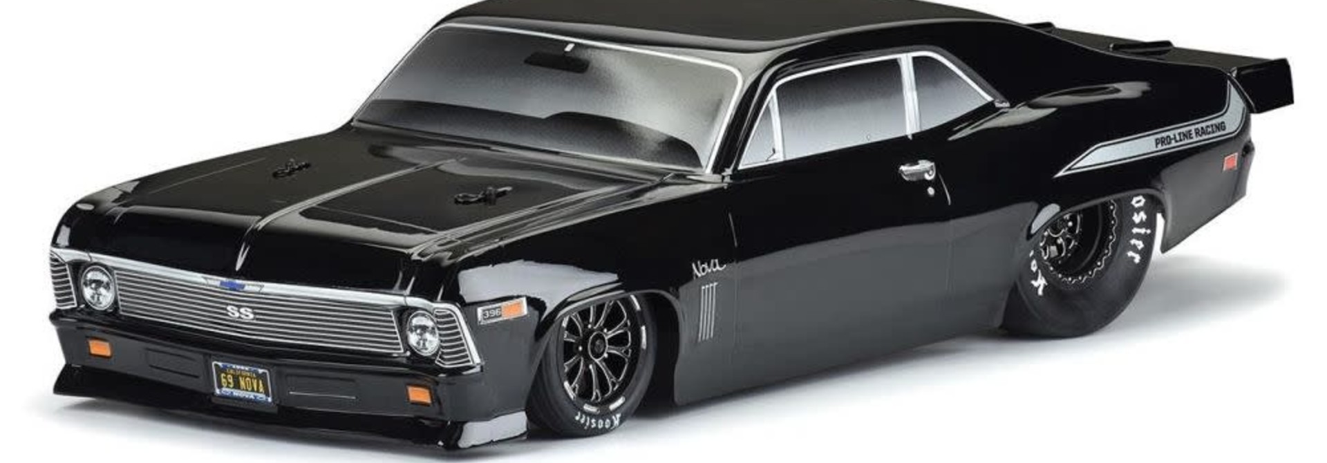 1969 Chevrolet Nova Tough-Color (Black) Body for Slash 2wd Drag Car & AE DR10