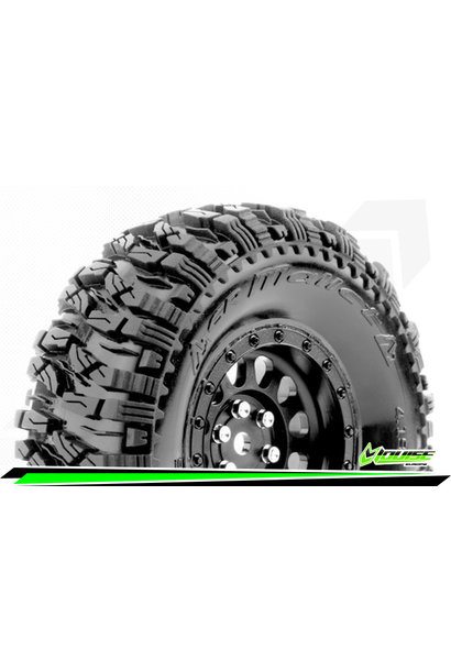 Louise RC - CR-MALLET - Class 1 - 1-10 Crawler Tire Set - Mounted - Super Soft - Black 1.9 Wheels - Hex 12mm - L-T3346VB