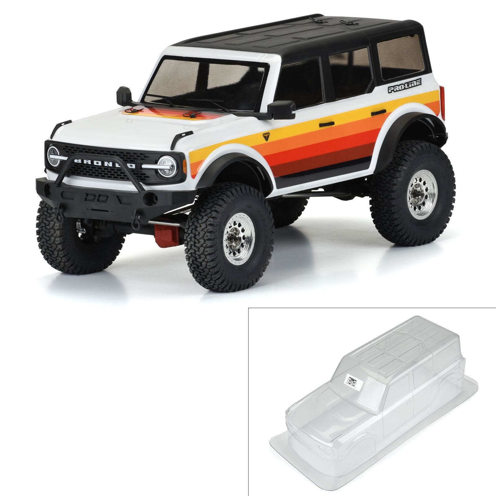 2021 Ford Bronco Clear Body Set with Scale Molded Accessories for 12.3" (313mm) Wheelbase Scale Crawlers-1