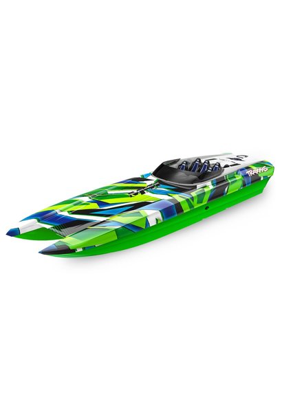 Traxxas DCB M41 Catamaran Race Boat TQi TSM, GREEN/BLUE