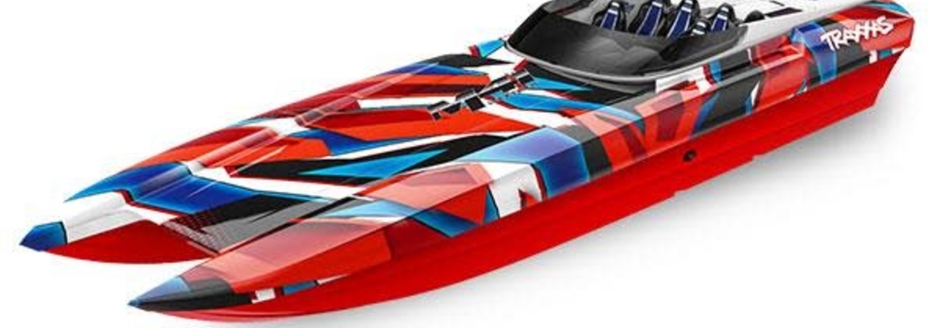 Traxxas DCB M41 Catamaran Race Boat TQi TSM, RED/BLUE