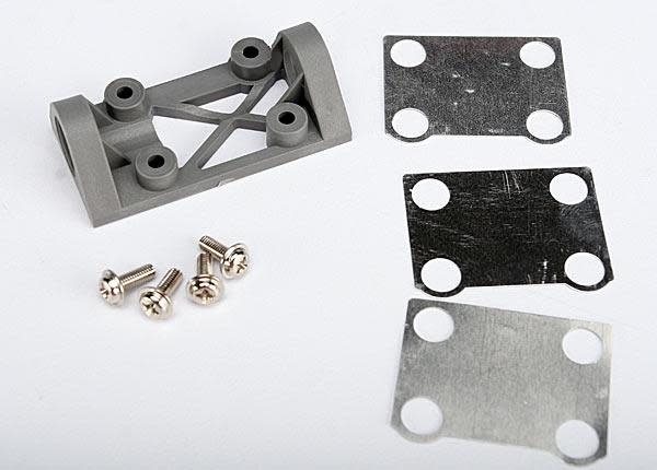 Bearing block, front (supports front shaft) (grey) / belt te, TRX4827A-3