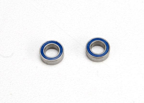 Ball bearings, blue rubber sealed (4x7x2.5mm) (2), TRX5124-3