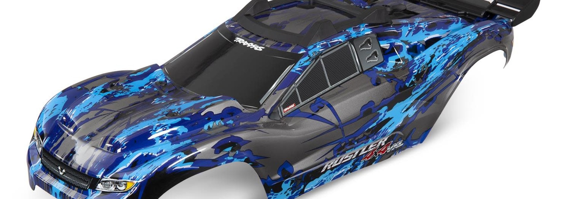 Body, Rustler 4X4, silver/ window, grille, lights decal sheet (assembled with front & rear body mounts and rear body support for clipless mounting)