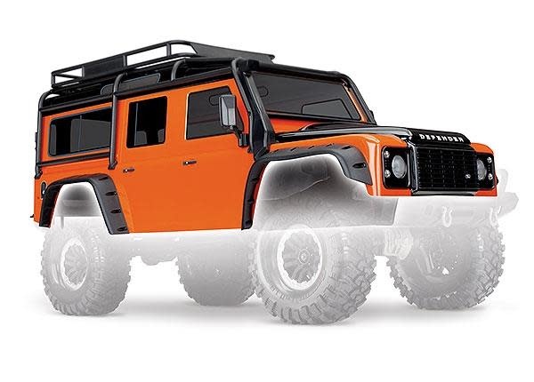 Body, Land Rover Defender, adventure orange (complete with ExoCage, inner fende-2