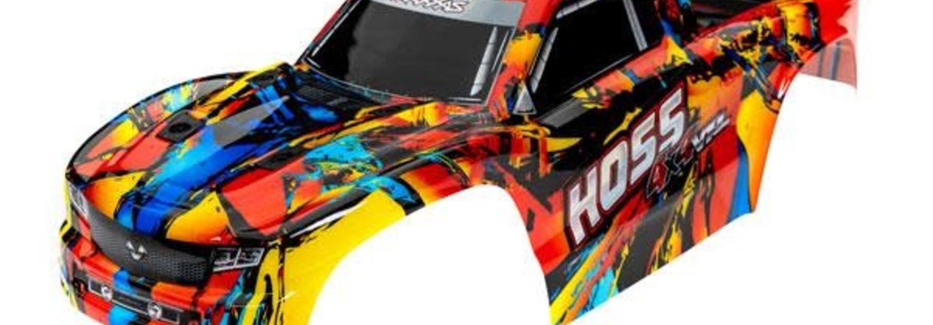 Body, Hoss® 4X4 VXL, Solar Flare (painted, decals applied) (assembled with front & rear body mounts and rear body support for clipless mounting)