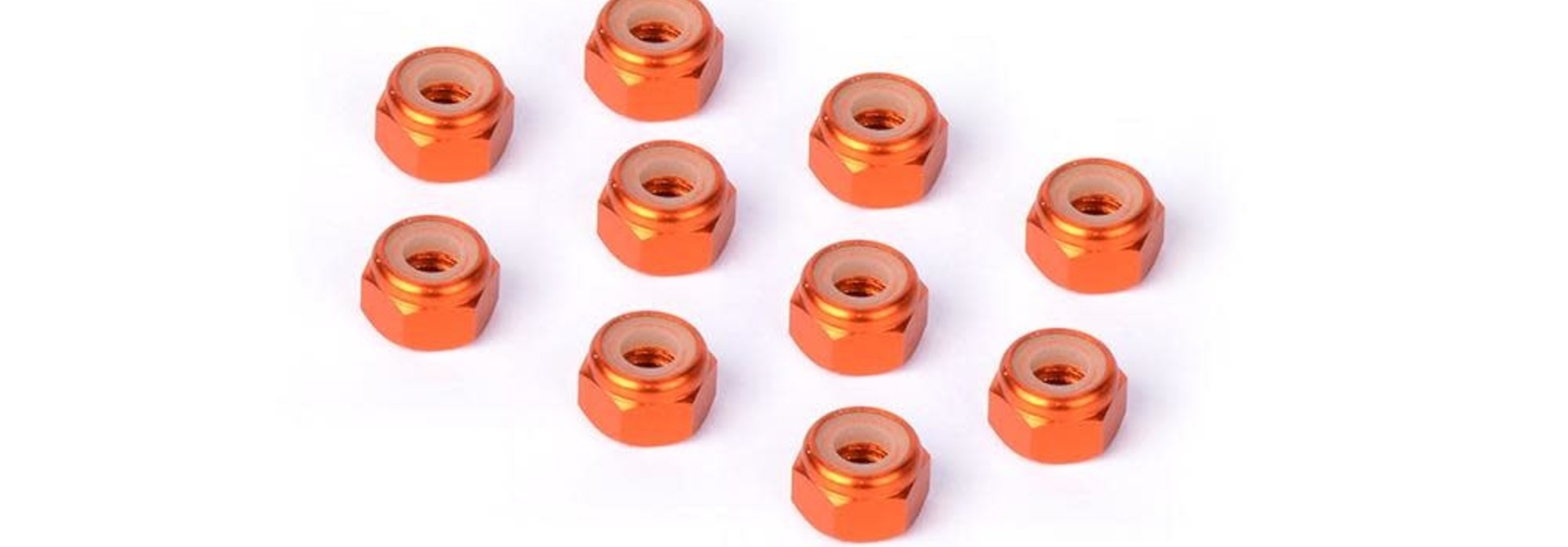 ALU NUT M4 - ORANGE (10)