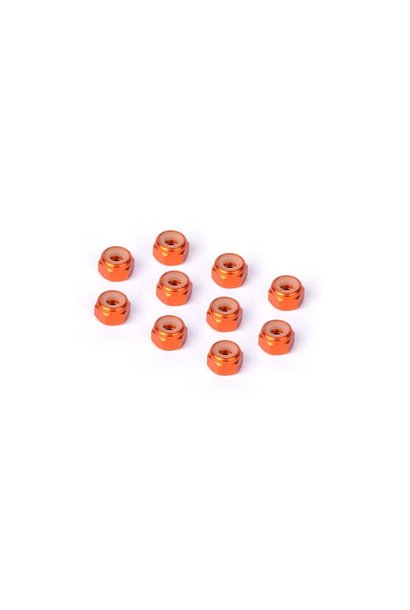 ALU NUT M4 - ORANGE (10)