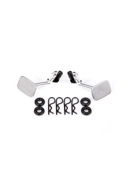 Mirrors, side, chrome (left & right)/ o-rings (4)/ body clips (4) (fits #9112 body)