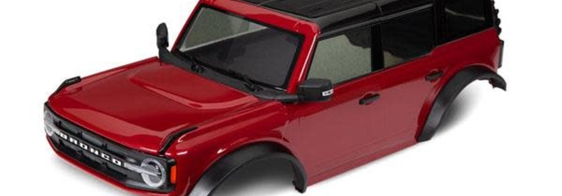 Body, Ford Bronco (2021), complete, red (painted) (includes grille, side mirrors, door handles, fender flares, windshield wipers, spare tire mount, & clipless mounting) (requires #8080X inner fenders)