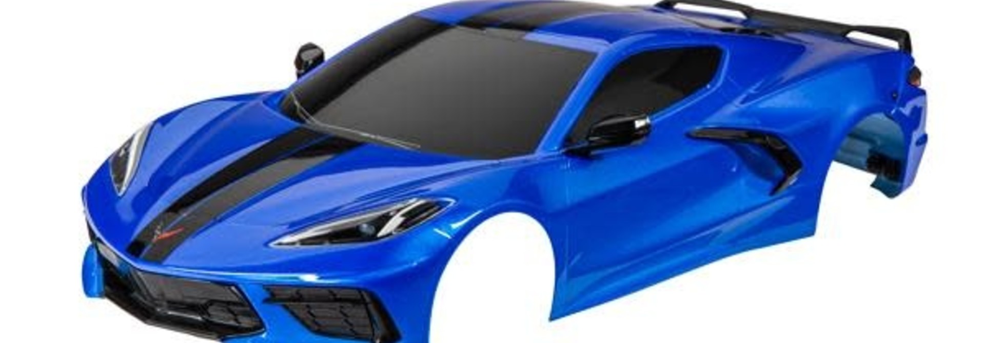 Body, Chevrolet Corvette Stingray, complete (blue) (painted, decals applied) (includes side mirrors, spoiler, grilles, vents, & clipless mounting)