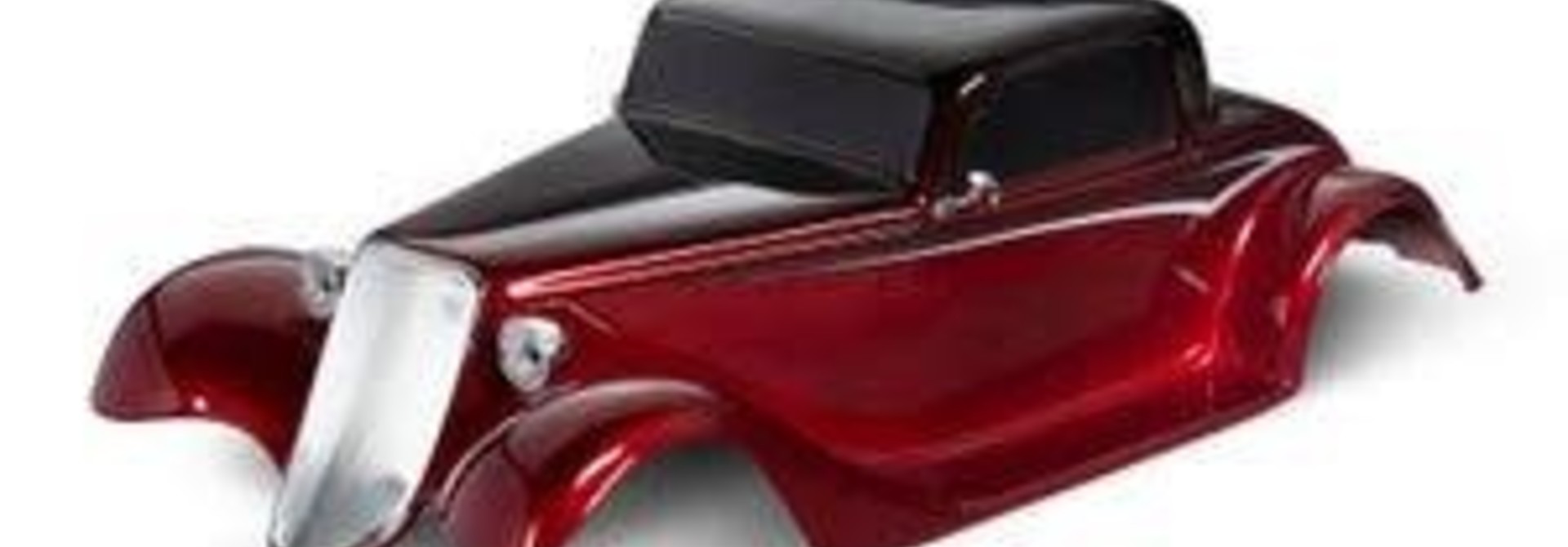 Body, Factory Five '33 Hot Rod Coupe, complete (red) (painted, decals applied) (includes front grille, side mirrors, headlights, tail lights, foam pads)