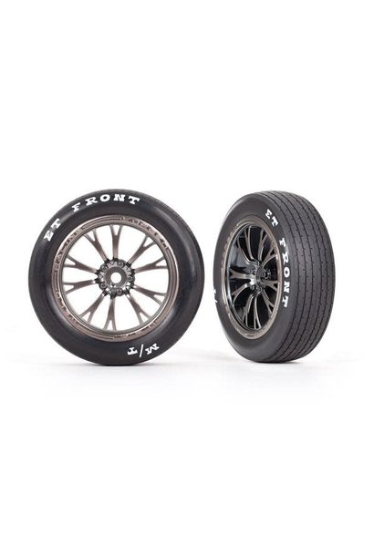 Tires & wheels, assembled, glued (Weld satin black chrome wheels, tires, foam inserts) (front) (2)