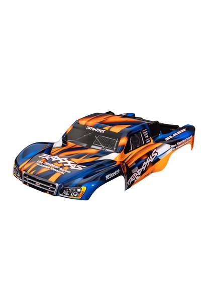 Body, Slash 2WD (also fits Slash VXL & Slash 4X4), orange & blue (painted, decals applied)