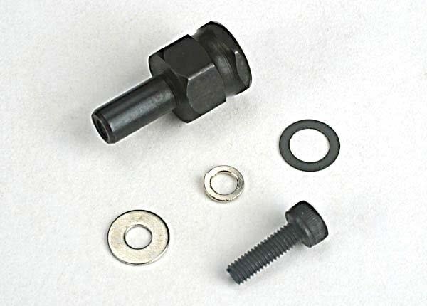 Adapter nut, clutch/ 3x10mm cap screw/washer/ split washer (, TRX4844-4