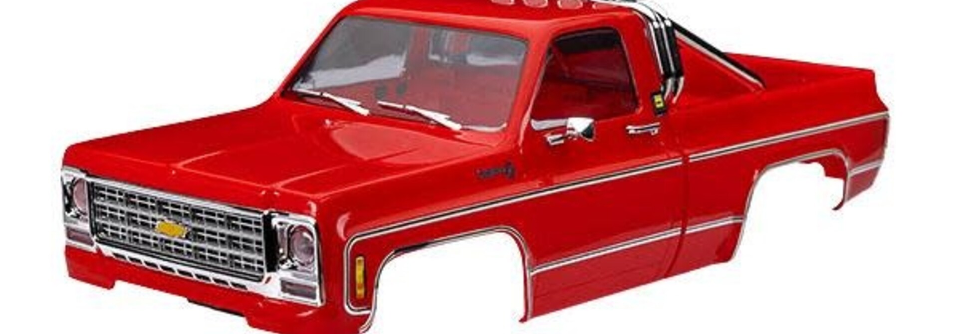 Body, Chevrolet K10 Truck (1979), complete, red (includes grille, side mirrors, door handles, roll bar, windshield wipers, & clipless mounting) (requires #9835 front & rear bumpers)