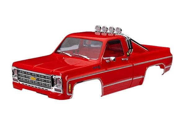 Body, Chevrolet K10 Truck (1979), complete, red (includes grille, side mirrors, door handles, roll bar, windshield wipers, & clipless mounting) (requires #9835 front & rear bumpers)-1