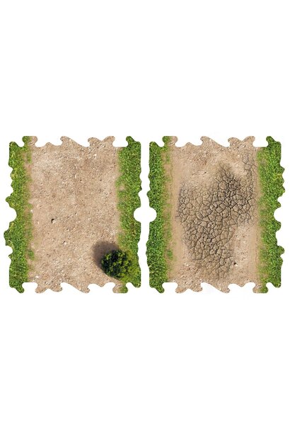 ToysWD Crawler Park: 2x Dirt And Grass Half Straights For 1/18 & 1/24 RC Crawler Park Circuit