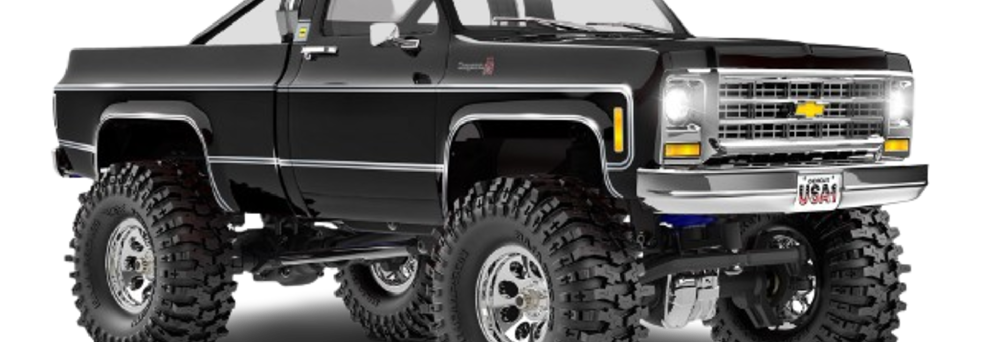 TRX-4M™ High Trail Crawler with 1979 Chevrolet® K10 Truck Body: 1/18-Scale 4WD Electric Truck Black TRX97064-1BLK