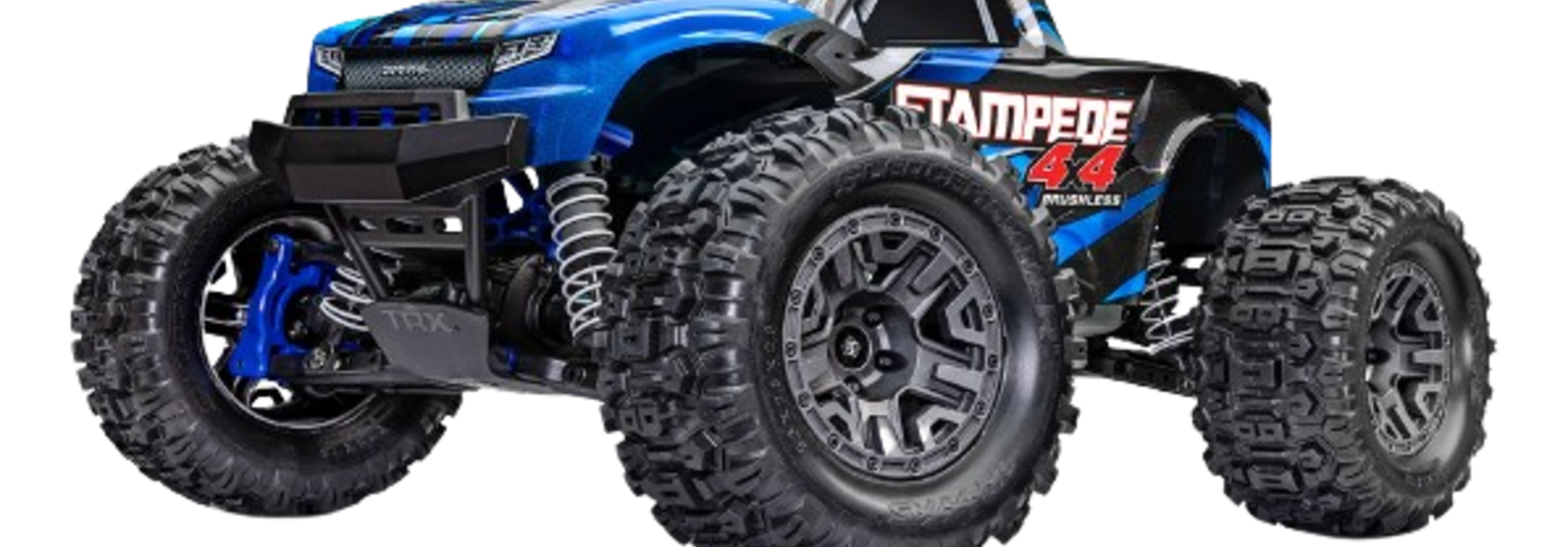 Stampede 4X4 Brushless BL-2s: 1/10-scale 4WD Monster Truck TQ 2.4GHz - Blue TRX67154-4BLUE