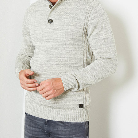 Petrol M-3000-KWC206 Knitwear Collar 0007 - Antique White