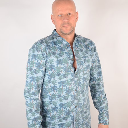 Only & Sons Printed Chambray Shirt Light Blue Denim 22012337