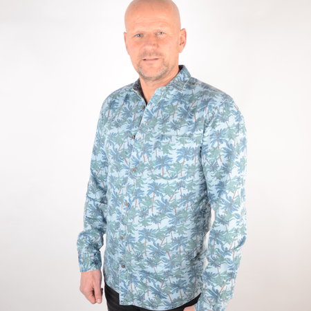 Only & Sons Printed Chambray Shirt Light Blue Denim 22012337