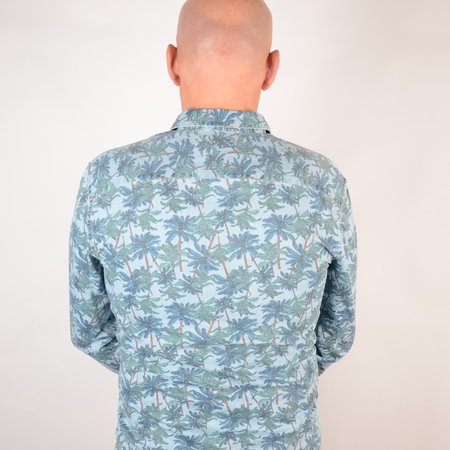 Only & Sons Printed Chambray Shirt Light Blue Denim 22012337