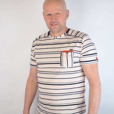 Gabbiano T-shirt Round Neck Ecru 15215