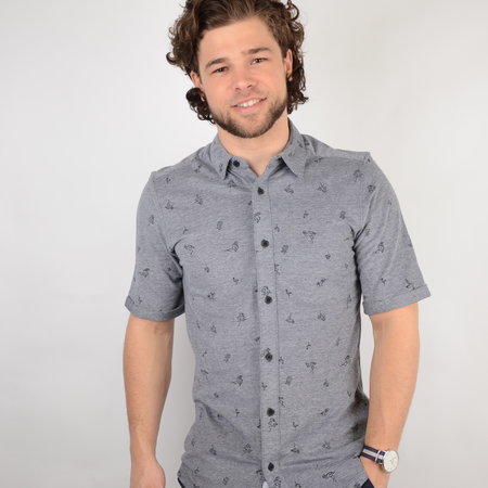 Only & Sons Cuton SS Knitted Pique Aop Shirt Black