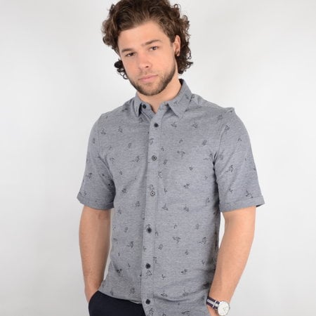 Only & Sons Cuton SS Knitted Pique Aop Shirt Black