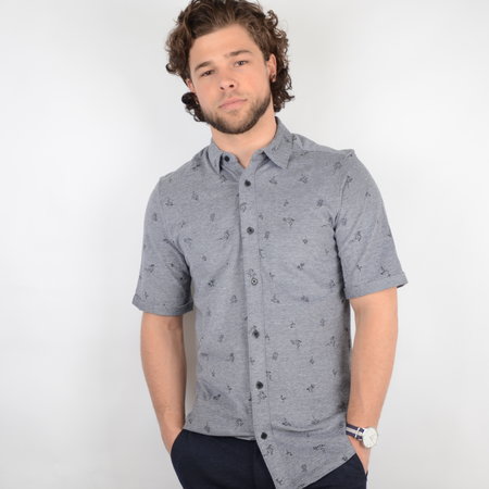 Only & Sons Cuton SS Knitted Pique Aop Shirt Black